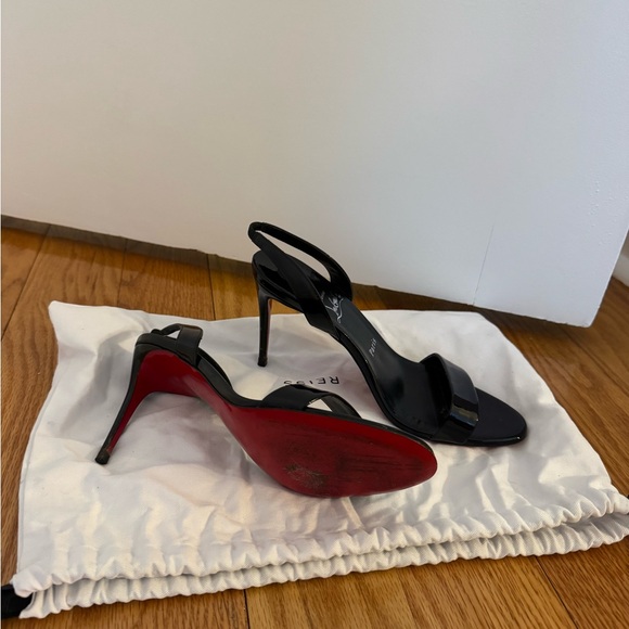Christian Louboutin Black Stiletto Sandals Sz 37 - Picture 2 of 8